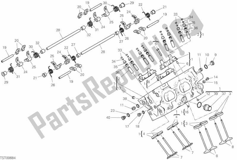 Todas las partes para Cabeza Trasera de Ducati Streetfighter V4 Thailand 1103 2020